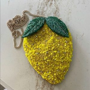 ZARA Lemon sequin crossbody purse